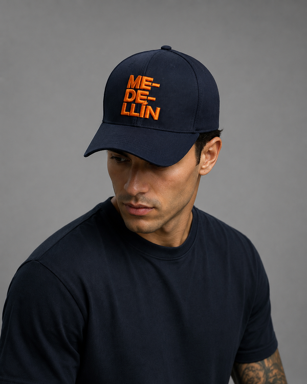 Gorra Medellín Azul-Anaranjado