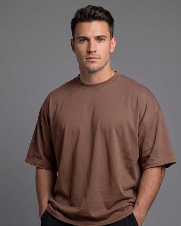 Camiseta Fist Basica Premium Stretch Marron Medio