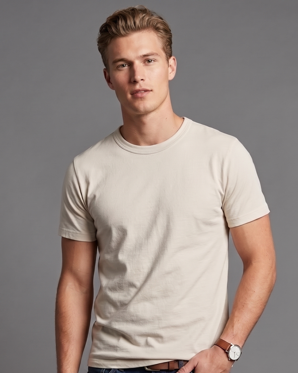 Camiseta Basica Premium Cotton Blanco Hueso