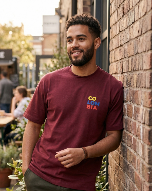 Camiseta Colombia Vino Tinto