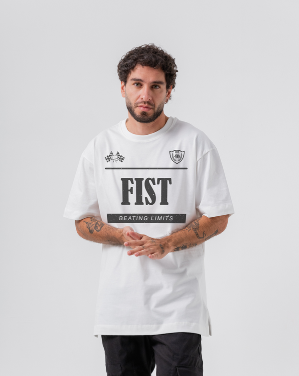 Camiseta Oversized Pit Stop Ivory