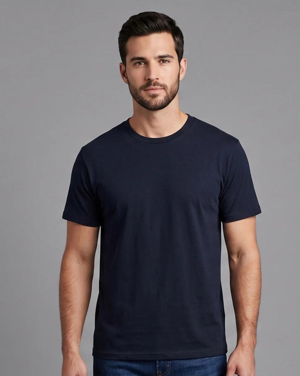 Camiseta Basica Premium Cotton Azul Oscuro