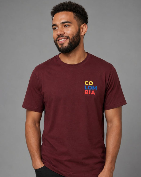 Camiseta Colombia Vino Tinto